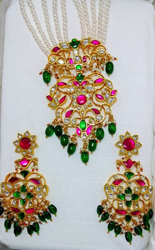 Bridal kundan pendant combo
