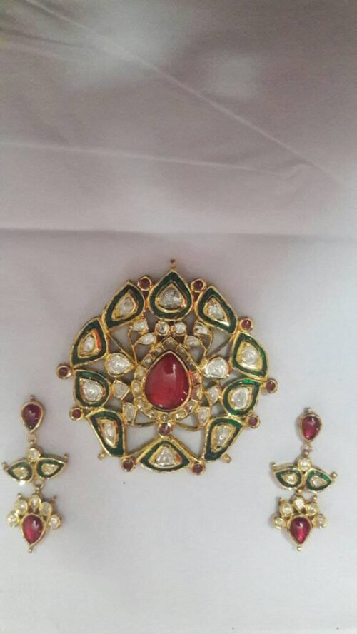 Bridal kundan pendant set