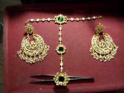 Designer Earrings with Ear Chain