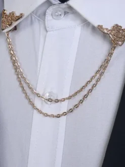 Double Chain Rajwadi Collar Pin