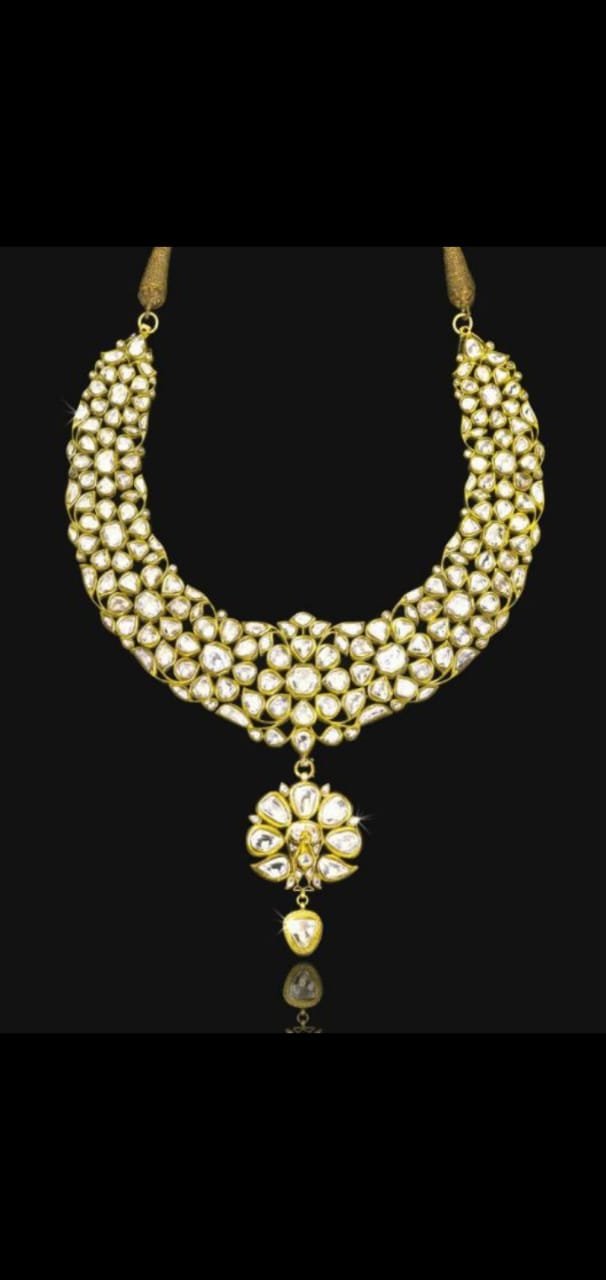 Gold kundan haar set