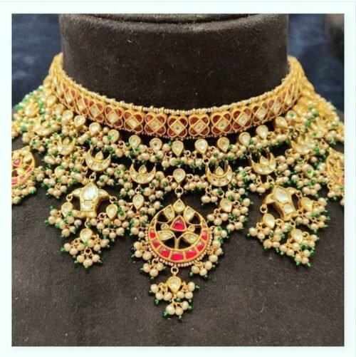 Gold-plated kundan haar