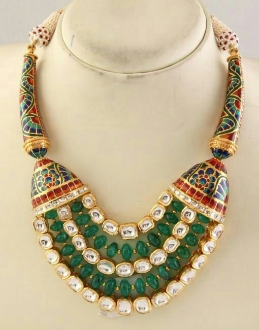 Meenakari haar set with enamel work